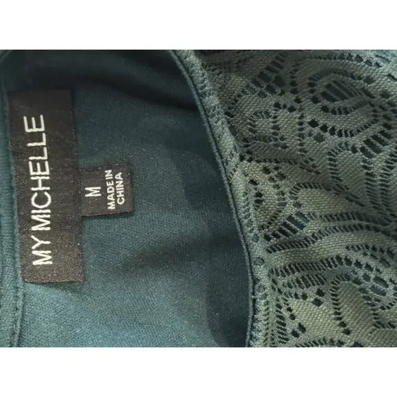 My Michelle Emerald Green Halter Dress size M - Picture 2 of 3